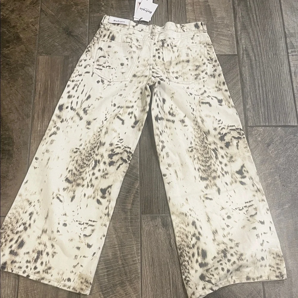 NWT Refrain animal Print Wide-Leg Jeans - Picture 2 of 2